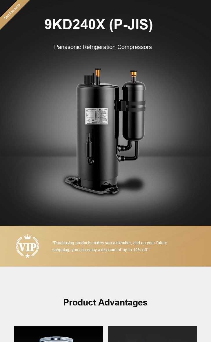 Panasonic Compressor 9KD240X (P-JIS), technical parameters pdf, structure diagram